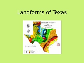 Preview of Texas Landforms