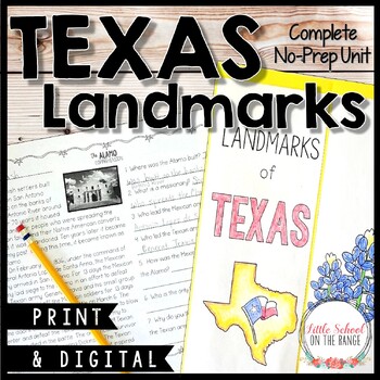 Preview of Texas Landmarks Unit | Print and Digital
