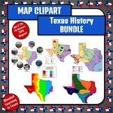 Texas Map Clipart BUNDLE TX History TEKS Aligned