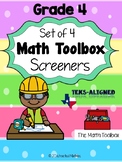 Texas-Math Screeners--Grade 4  (set of 4)