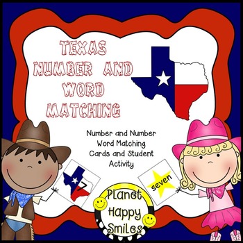Texas Number and Number Word Cards and Activity, Planet Happy Smiles