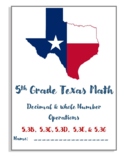 Texas Grade 5 Math Operations with Decimals and Whole Numb