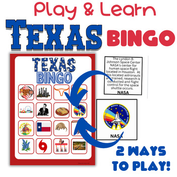 Preview of Texas Play & Learn Bingo: 2 Fun Ways to Play with 25 Unique Bingo Cards!
