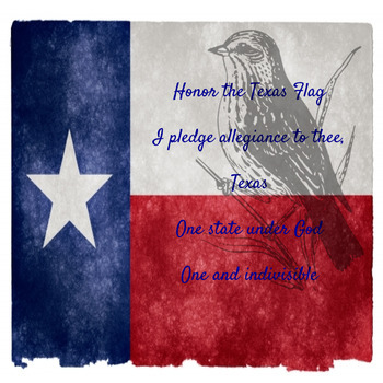 Preview of Texas Pledge Printable Flag Poster