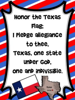 Texas Pledge Poster by Miss Snowden | Teachers Pay Teachers