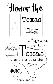 Preview of Texas Pledge of Allegiance Poster