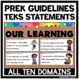 Texas Prekindergarten Guidelines I Can Statements for 10 Domains