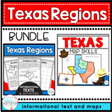 Texas Regions Reading Passages, Comprehension, and Map Ski