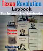 Texas Revolution Foldable: Battle of the Alamo, Davy Crockett etc