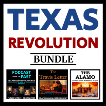 Preview of Texas Revolution Bundle - Resources for teaching the history of Texas, CCSS