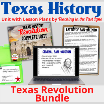 Preview of Texas Revolution Lessons and Activities - Texas History - TX Revolution Bundle