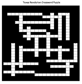 Preview of Texas Revolution Crossword Puzzle