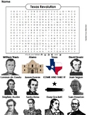 Texas Revolution Activity: Word Search Worksheet (Alamo, D