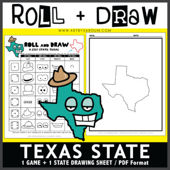 Preview of Texas Roll and Draw Silly State Game NO PREP Drawing Activity