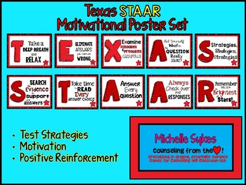 Preview of Texas STAAR Motivational Poster Set