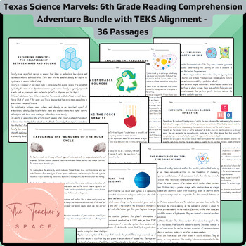 Preview of Texas Science Marvels: 6th Grade Reading Comprehension Adventure Bundle