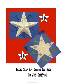 Preview of Texas Star Art Lesson for Kids in 2-D and 3-D