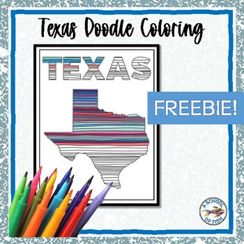 Preview of Texas State Doodles Coloring Page FREEBIE Sample!