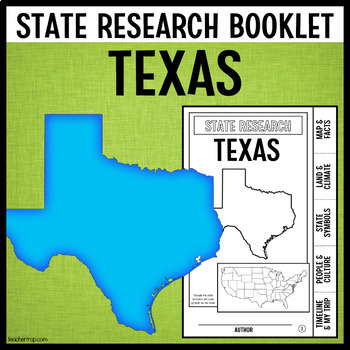 Preview of Texas State Report Research Project Tabbed Booklet | Guided Research