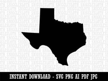 Texas State Silhouette Clipart Instant Digital Download AI PDF SVG PNG ...