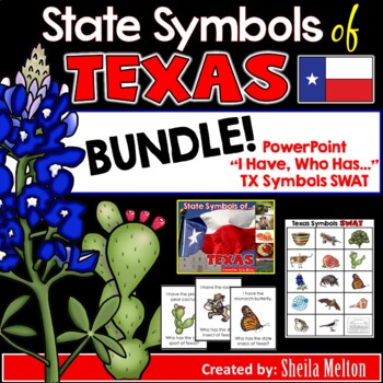 Preview of Texas State Symbols BUNDLE! PowerPoint, I Have/Who Has, TX Symbols SWAT