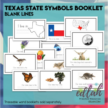 Preview of Texas State Symbols Booklet- Blank Lines