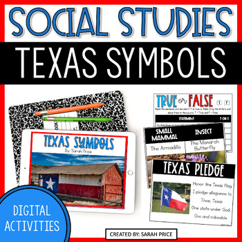 Preview of Texas Symbols Digital Activities - 1st & 2nd Grade Social Studies Lessons