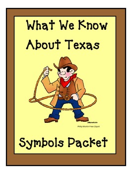 Preview of Texas Symbols Packet for  kindergarten and 1st grade Social Studies