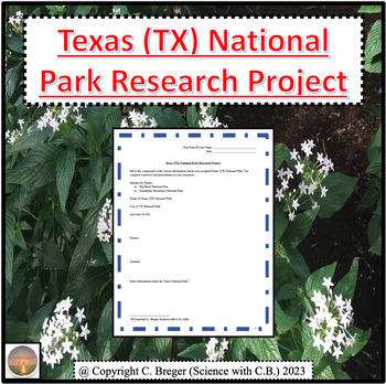 Preview of Texas (TX) National Park Research Project