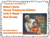 Texas Treasures Vocabulary Activities for Babu's Song