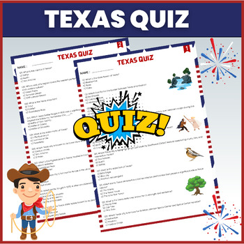 Preview of Texas Trivia Quiz | US States Geography Trivia Quiz