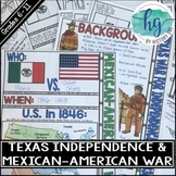 Texas War for Independence and the Mexican American War Do