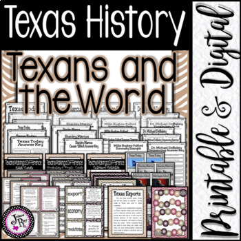 Preview of Texas History / Texas and the World / Bonus Unit / Printable & Digital