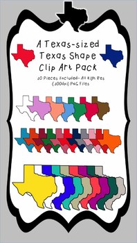 Preview of Texas-sized Texas Shape Clip Art Pack (Personal or Commercial Use)