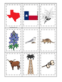 Texas themed Memory Matching and Word Matching preschool c