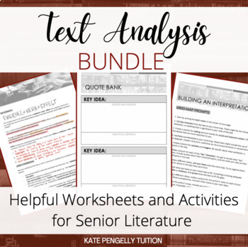 Preview of Text Analysis Bundle - Helpful Resources for Senior Literature
