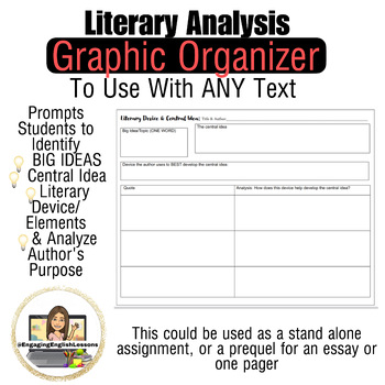 Preview of Text Analysis Response Graphic Organizer - Use with ANY TEXT