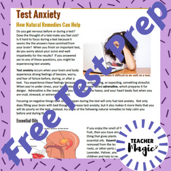 Preview of Text Anxiety Test Prep