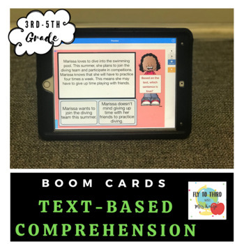 Preview of Text-Based Comprehension-Boom Cards-Distance Learning