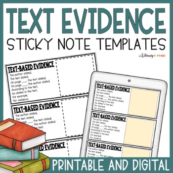 Preview of Text-Based Evidence Template | Printable and Digital | Free