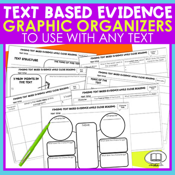 Preview of Text Based Evidence Graphic Organizers Reading Comprehension Graphic Organizers