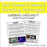 Text Based Evidence Reading Passages - Summer (Print & Digital)