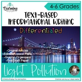 Text Based Informational Writing: Light pollution writing prompt