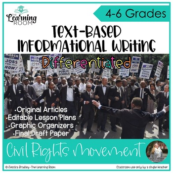 Preview of Text Based Informational Writing Prompts: Differentiated Digital Resource MLK