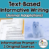 Text-Based Informative Writing Practice--Animal Adaptations