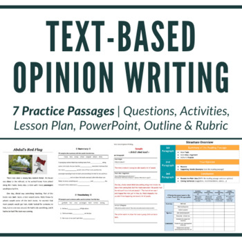 Preview of Text-Based Opinion Writing for Elementary School Students