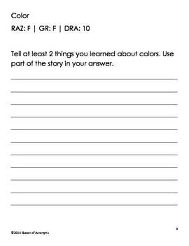 Text Based Questioning Writing Assessment: Practice MClass 3D | TpT