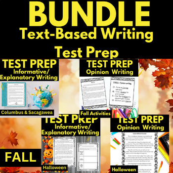 Preview of Text Based Writing FALL Bundle Test Prep Writing Reading Comprehension 3rd