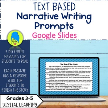 Preview of Text Based Writing Prompts for Google Slides- Narrative