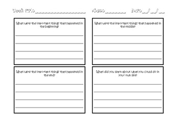 Preview of Book Summary Template- Beginning, Middle and End